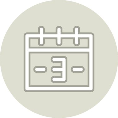 Takvim Satırı Çember Vektör Simgesi Tasarımı