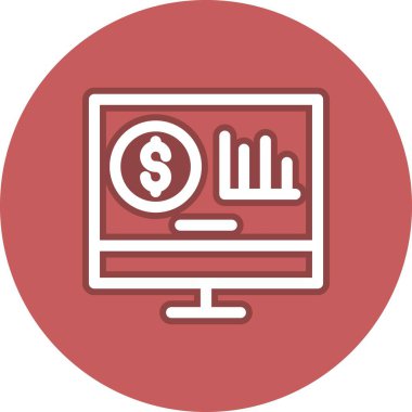 Yatırım Satırı Çember Vektör Simgesi Tasarımı