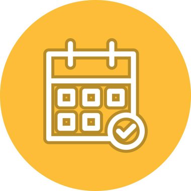 Takvim Satırı Çember Vektör Simgesi Tasarımı