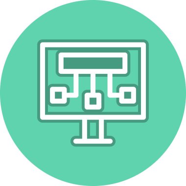 Veri Kaynağı Satırı Çember Vektör Simgesi Tasarımı