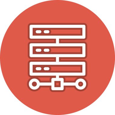 Bulut Hesaplama Satırı Çember Vektör Simgesi Tasarımı