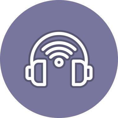 Kulaklık Hattı Çember Vektör Simgesi Tasarımı