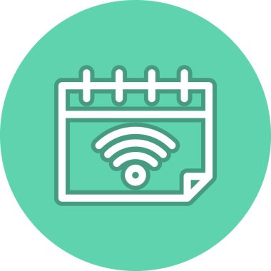 Takvim Satırı Çember Vektör Simgesi Tasarımı