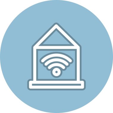 Akıllı Ev Satırı Çemberi Vektör Simgesi Tasarımı