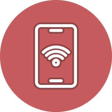 Akıllı Telefon Hattı Çember Vektör Simgesi Tasarımı