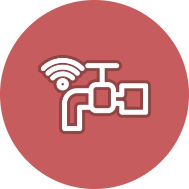 Musluk Hattı Çember Vektör Simgesi Tasarımı