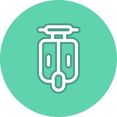 Vespa Çizgisi Çember Vektör Simgesi Tasarımı