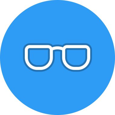 Gözlük Çizgisi Çember Vektör Simgesi Tasarımı