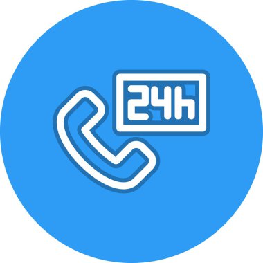 24 Saat Satır Çemberi Vektör Simgesi Tasarımı