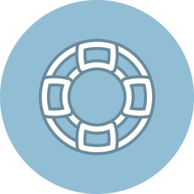 Lifebuoy Çizgisi Çember Vektör Simgesi Tasarımı