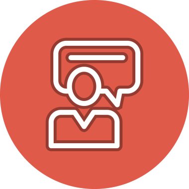 Konuşma Satırı Çember Vektör Simgesi Tasarımı