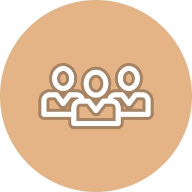 Grup Satırı Çember Vektör Simgesi Tasarımı