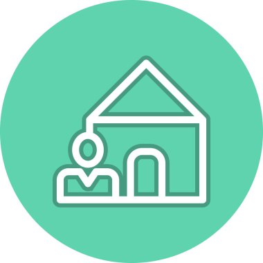 Ev Satırı Çemberi Vektör Simgesi Tasarımı