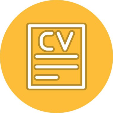 Müfredat Vitae Satır Çemberi Vektör Simgesi Tasarımı
