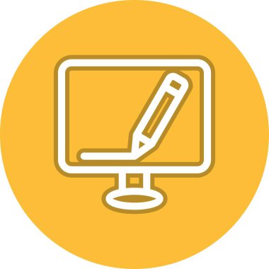 Çizgi Çemberi Vektör Simgesi Tasarımı