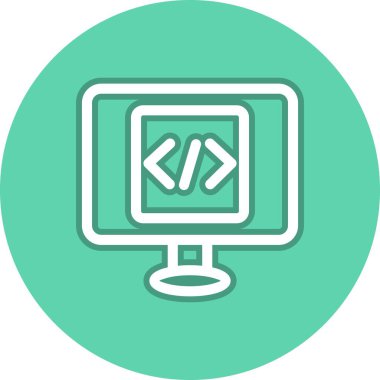  Kodlama Satırı Çember Vektör Simgesi Tasarımı