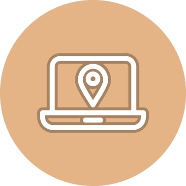 Konum Satırı Çember Vektör Simgesi Tasarımı