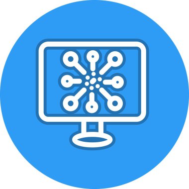 Virüs Çizgisi Çember Vektör Simgesi Tasarımı