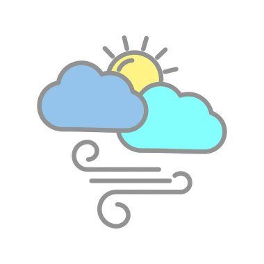 Güneş Fırtınası Işık Vektörü Simgesi Tasarımı