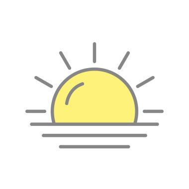 Güneş Doldurulmuş Işık Vektörü Simgesi Tasarımı