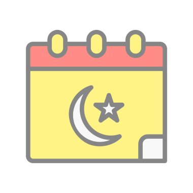 Ramazan Takvimi Işık Vektörü Simgesi Tasarımı