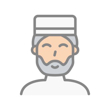 Müslüman Adam Işık Vektörü Simgesi Tasarımı Doldurdu