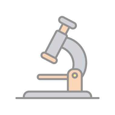 Mikroskop Doldurulmuş Işık Vektörü Simgesi Tasarımı