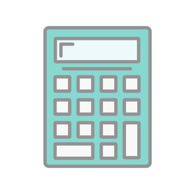 Hesap Makinesi Dolu Işık Vektörü Simgesi Tasarımı