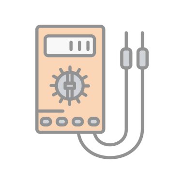 Voltmetre Dolu Işık Vektörü Simgesi Tasarımı