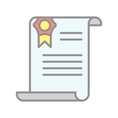 Sertifika Doldurulmuş Işık Vektörü Simgesi Tasarımı