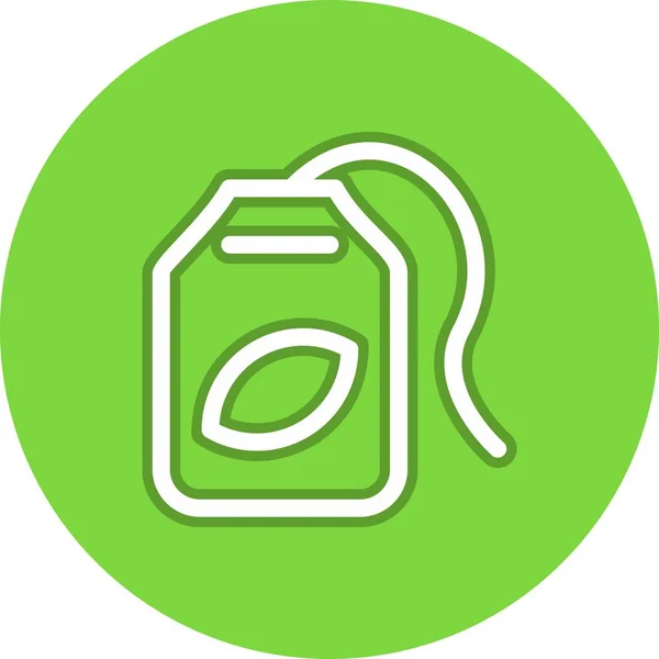 Green Tea Bag Line Circle Vector Icon Design — Stock Vector