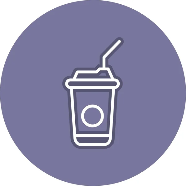 使い捨てコーヒーカップラインベクトルアイコンデザイン — ストックベクタ