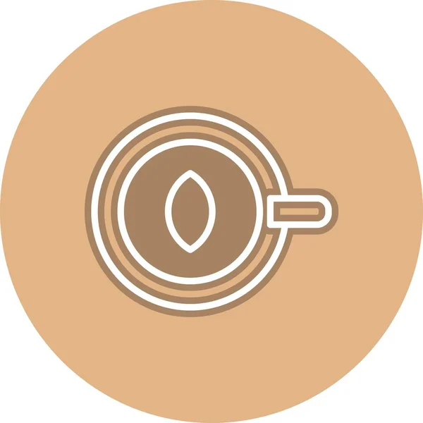 リーフデザインコーヒーカップラインベクトルアイコンデザイン — ストックベクタ