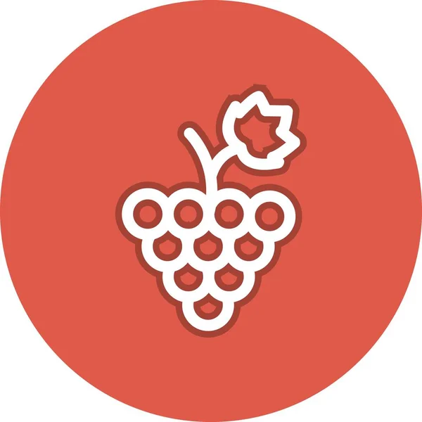 Grapes Line Circle Vector Icon Design — Stockvektor