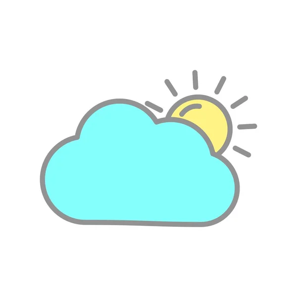Sonnenwolke Gefüllt Lichtvektor Icon Desig — Stockvektor