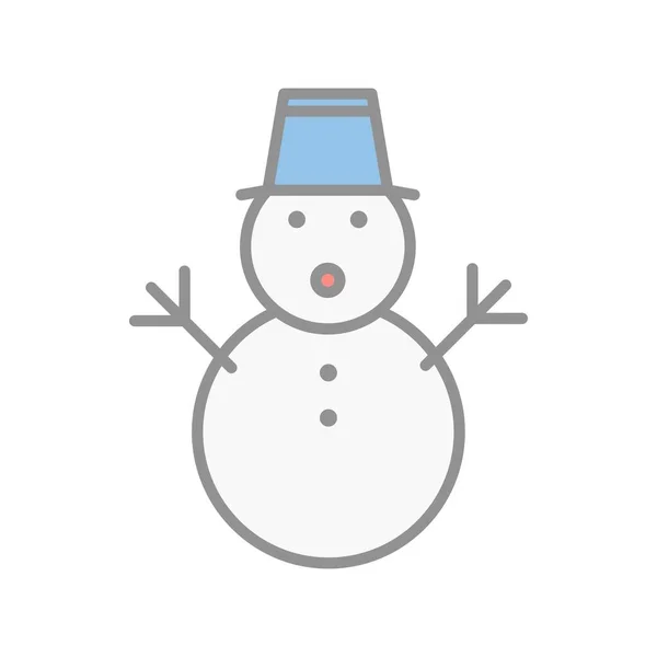 Χιονάνθρωπος Γεμισμένο Φως Διάνυσμα Εικονίδιο Desig — Διανυσματικό Αρχείο