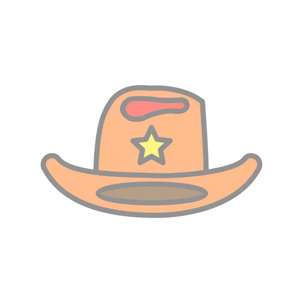 Cowboy Gevuld Licht Vector Icoon Desig — Stockvector