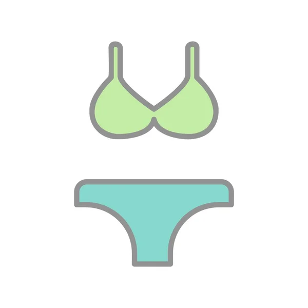 Swimsuit Filled Light Vector Icon Desig — Stock Vector