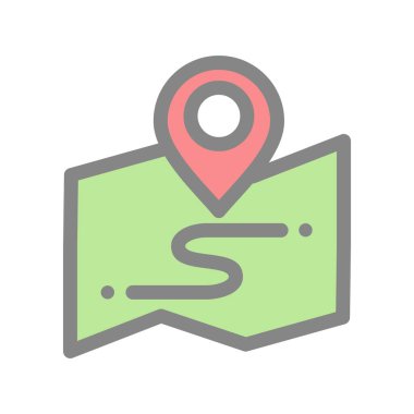 Harita Doldurulmuş Işık Vektörü Simgesi Tasarımı