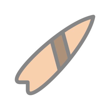 Sörf Tahtası Dolu Işık Vektörü Simgesi Tasarımı