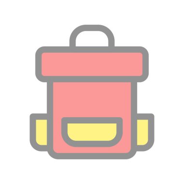 Sırt Paketi Doldurulmuş Işık Vektörü Simgesi Tasarımı
