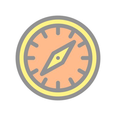 Pusula Dolu Işık Vektörü Simgesi Tasarımı