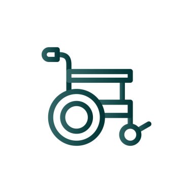Tekerlekli sandalye Çizgisi Gradyan Vektör Simgesi Tasarımı