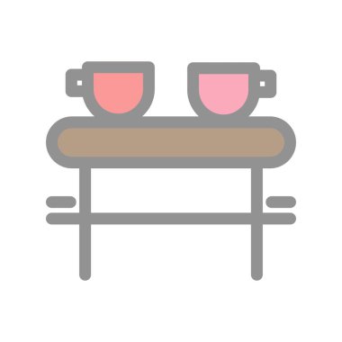 Dinlenme Alanı Dolu Işık Vektörü Simgesi Tasarımı