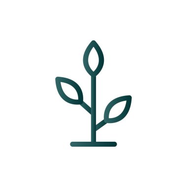 Bitki Çizgisi Gradyan Vektör Simgesi Tasarımı