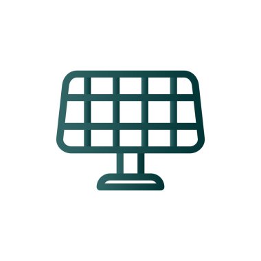 Güneş Paneli Çizgisi Gradyan Vektör Simgesi Tasarımı