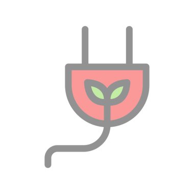 Sürdürülebilir Enerji Doldurulmuş Işık Vektörü Simgesi Tasarımı