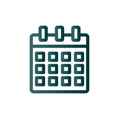 Takvim Satırı Gradyan Vektör Simgesi Tasarımı