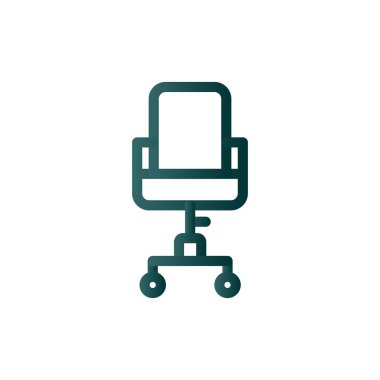 Ofis koltuğu Satırı Gradyan Vektör Simgesi Tasarımı