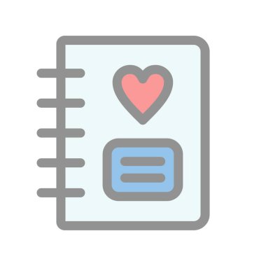 Not Defteri Doldurulmuş Işık Vektörü Simgesi Tasarımı